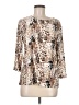 JM Collection Animal Print Tan 3/4 Sleeve Blouse Size M - photo 1