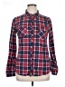 White Mark 100% Polyester Plaid Red Long Sleeve Blouse Size XL - photo 1