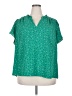 41Hawthorn 100% Polyester Stars Green Short Sleeve Blouse Size 2X - photo 1