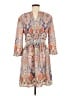 Lace & Mesh 100% Polyester Paisley Gray Casual Dress Size M - photo 2
