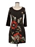 Aryeh Graphic Brown Casual Dress Size M - photo 1