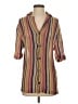 Zara Brown 3/4 Sleeve Button-Down Shirt Size S - photo 1