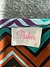 Parker 100% Silk Chevron-herringbone Teal Long Sleeve Silk Top Size S (estimated) - photo 7