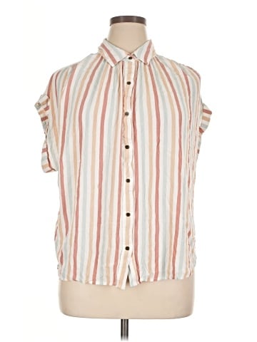 a.n.a. A New Approach Sleeveless Button-Down Shirt (view 1)