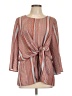 Entro 100% Polyester Red Brown 3/4 Sleeve Blouse Size L - photo 1