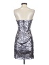 BCBGMAXAZRIA 100% Polyester Metallic Silver Cocktail Dress Size 2 - photo 2
