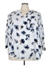 Maurices 100% Polyester Floral Blue 3/4 Sleeve Blouse Size 4X - photo 1