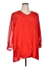 Added Dimension for Catherines 100% Rayon Red 3/4 Sleeve Blouse Size 1X - photo 1