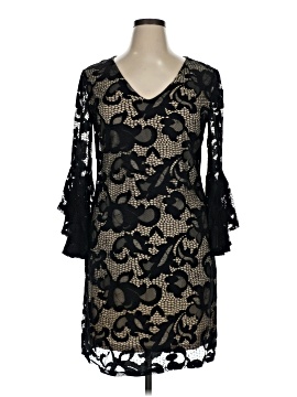 knee length dresses for ladies Eyelet Lace Trim Sleeveless Dress main image 1