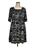 Apt. 9 Graphic Black Casual Dress Size XL - photo 1