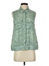 CAbi 100% Polyester Tweed Green Sleeveless Blouse Size S - photo 1