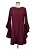 CeCe 100% Polyester Solid Burgundy Casual Dress Size 2 - photo 1