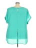 Lane Bryant 100% Polyester Teal Short Sleeve Blouse Size 26 - 28 Plus - photo 2