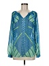 Hale Bob 100% Polyester Blue Long Sleeve Blouse Size M - photo 1