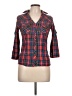 Bongo Plaid Red 3/4 Sleeve Button-Down Shirt Size L - photo 1