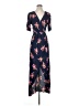 Express 100% Rayon Floral Multi Color Blue Casual Dress Size S (petite) - photo 1
