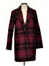 1.State 100% Polyester Plaid Burgundy Coat Size S - photo 1