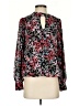 Luna 100% Polyester Floral Black Long Sleeve Blouse Size S - photo 1