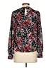 Luna 100% Polyester Floral Black Long Sleeve Blouse Size S - photo 2
