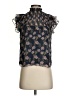 Intermix 100% Silk Floral Multi Color Blue Sleeveless Silk Top Size 00 - photo 1