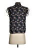 Intermix 100% Silk Floral Multi Color Blue Sleeveless Silk Top Size 00 - photo 2
