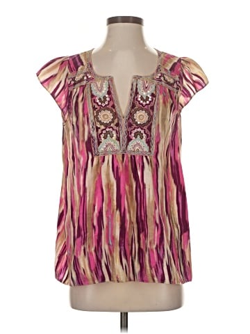 Calypso St. Barth Short Sleeve Silk Top (view 1)