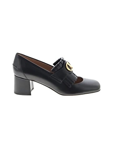 Valentino Garavani Leather Fringe VLogo Heeled Loafers 55 (view 1)