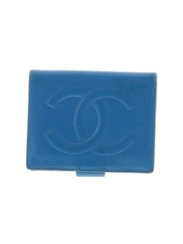 Chanel Mark Caviar 1996-1997 Bifold Wallet Leather Blue (view 2)
