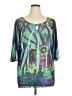 Lane Bryant 100% Polyester Teal 3/4 Sleeve Blouse Size 14 - 16 Plus - photo 1
