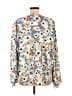 Joie 100% Polyester Blue Long Sleeve Blouse Size L - photo 2