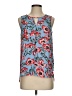 C&E Lifestyle Floral Blue Sleeveless Blouse Size S - photo 1