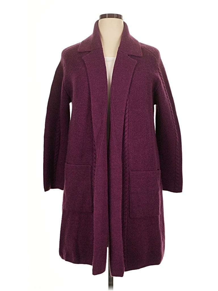 Pre-owned Ann Taylor Cardigan Sweater In Burgundy