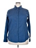 Aura Blue Long Sleeve Button-Down Shirt Size XXL - photo 1