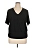 INC International Concepts Black Short Sleeve Top Size 0X - photo 1