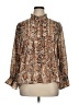 Dear John 100% Polyester Animal Print Brown Long Sleeve Blouse Size XL - photo 1