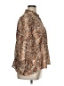 Dear John 100% Polyester Animal Print Brown Long Sleeve Blouse Size XL - photo 4