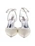 Badgley Mischka Metallic Silver White Heels Size 7 1/2 - photo 2