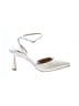 Badgley Mischka Metallic Silver White Heels Size 7 1/2 - photo 1