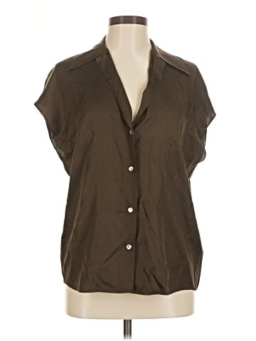 Vince. Short Sleeve Silk Top (view 1)