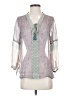 Gypsy 05 100% Silk Blue 3/4 Sleeve Silk Top Size XS - photo 1
