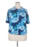 St. John's Bay Floral Blue Short Sleeve Blouse Size XXL - photo 1