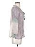 Gypsy 05 100% Silk Blue 3/4 Sleeve Silk Top Size XS - photo 4
