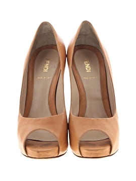 Fendi Vintage Leather Peep Toe Pumps (view 2)