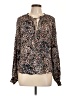 Lovestitch 100% Rayon Animal Print Brown Long Sleeve Blouse Size L - photo 1