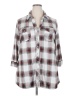 Market and Spruce Plaid Silver 3/4 Sleeve Blouse Size 2X - photo 1
