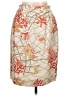 Carlisle 100% Silk Print Ivory Silk Skirt Size 10 - photo 1