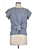 Roommates 100% Polyester Stripes Blue Short Sleeve Blouse Size L - photo 1