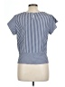 Roommates 100% Polyester Stripes Blue Short Sleeve Blouse Size L - photo 2