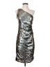 David Meister Metallic Silver Cocktail Dress Size 2 - photo 1