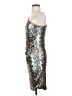 David Meister Metallic Silver Cocktail Dress Size 2 - photo 5